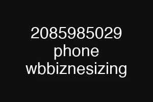 2085985029 phone wbbiznesizing